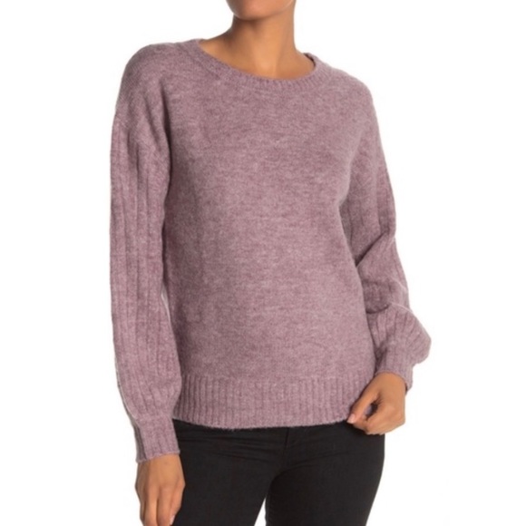 NWT Max Studio Cozy Ribbed Puff Sleeve Sweater M - Picture 1 of 5